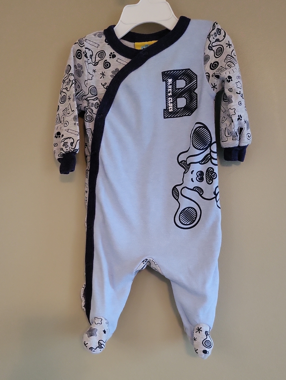Blue's Clues blue and grey footed sleeper/footie